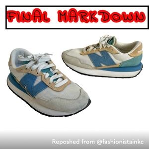 New Balance Women's 237 Blue / Cream / Tan Casual Sneakers